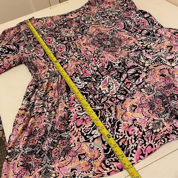 Floral & Ivy Pleated Top Blouse Multicolor Size M 70's Flower Flowy Hippie Boho - Picture 11 of 12